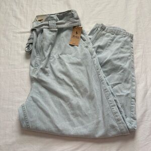 POLO RALPH LAUREN Cayuga Wash Tapered Belted Denim Pants Women’s Size 31